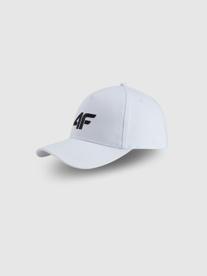 4F Czapka z daszkiem strapback damska - biała