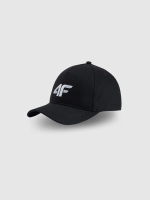 4F Czapka z daszkiem strapback damska - czarna