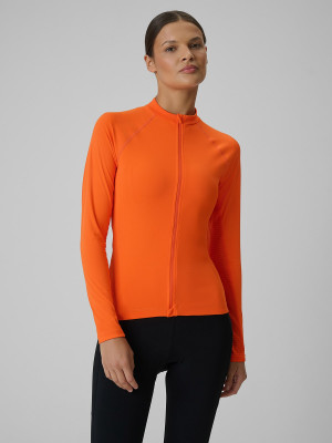 4F Longsleeve kolarski damski - pomarańczowy