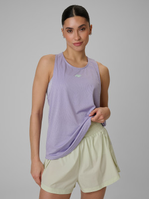 4F Top loose treningowy szybkoschnący damski - fioletowy