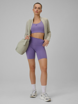 4F Legginsy kolarki treningowe damskie - fioletowe