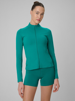 4F Bluza treningowa slim szybkoschnąca damska - turkusowa