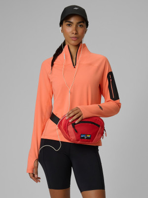 4F Bluza trekkingowa slim bez kaptura damska - pomarańczowa