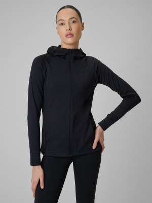 4F Bluza treningowa regular szybkoschnąca damska - czarna