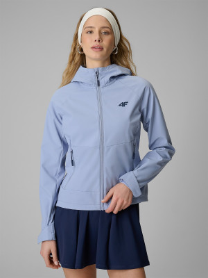 4F Kurtka softshell wiatroodporna membrana 5000 damska - niebieska