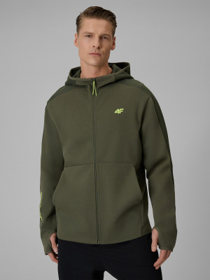 4F Bluza dresowa regular z kapturem męska - khaki