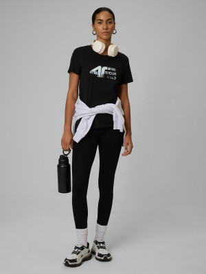 4F Legginsy dzianinowe damskie - czarne