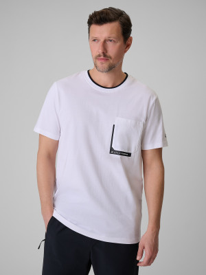 4F T-shirt regular z nadrukiem męski - biały