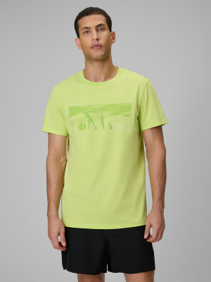 4F T-shirt reagular z nadrukiem męski - zielony