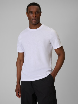 4F T-shirt regular gładki męski - biały