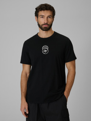 4F T-shirt regular z nadrukiem męski - czarny