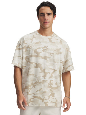 Under Armour T-shirt z nadrukiem Under Armour Athletic Department Printed Heavyweight męski - beżowy