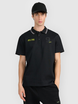 4F Koszulka polo regular męska 4F x Robert Lewandowski - czarna