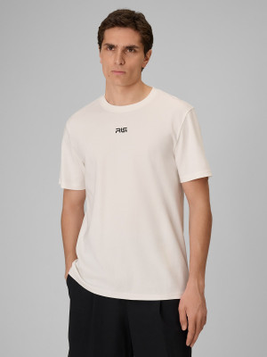 4F T-shirt regular gładki męski 4F | Robert Lewandowski - biały