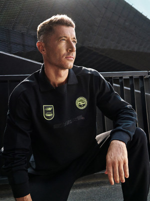4F Longsleeve polo męski 4F x Robert Lewandowski - czarny