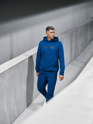 4F Bluza dresowa regular z kapturem męska 4F x Robert Lewandowski - granatowa
