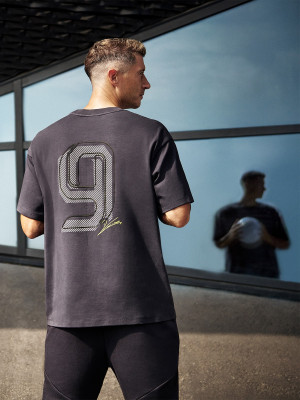 4F T-shirt oversize z nadrukiem męski 4F x Robert Lewandowski - szary