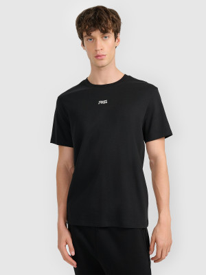 4F T-shirt regular z nadrukiem męski 4F x Robert Lewandowski - czarna