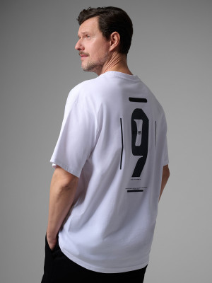 4F T-shirt loose z nadrukiem męski 4F x Robert Lewandowski - biały
