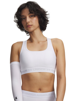 Under Armour Biustonosz treningowy Under Armour Crossback Mid Bra - biały
