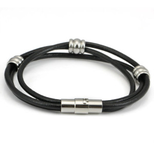 Slipskungen Läderarmband Joe svart