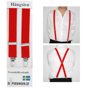 Slipskungen Svenska hängslen  Smala Röda
