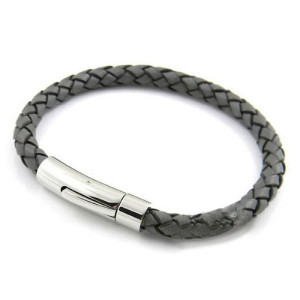 Slipskungen Läderarmband Jimi grått