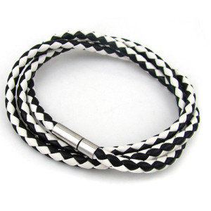Slipskungen Konstläderarmband Gary svartvitt