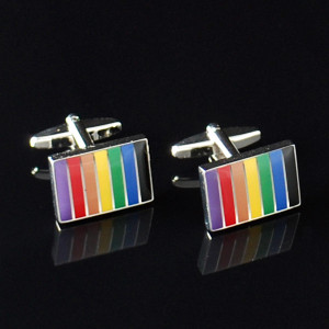 Slipskungen Manschettknappar rainbow
