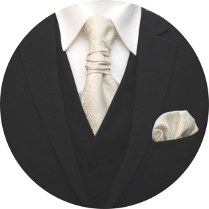 Slipskungen Kravattset Paisley Ivory
