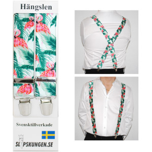 Slipskungen Svenska hängslen  Breda Flamingo