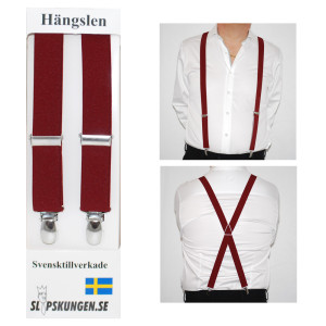 Slipskungen Svenska hängslen  Smala Vinröda