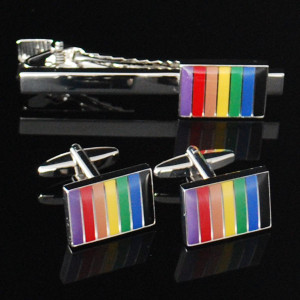 Slipskungen Slipsnål och manschettknappar Rainbow