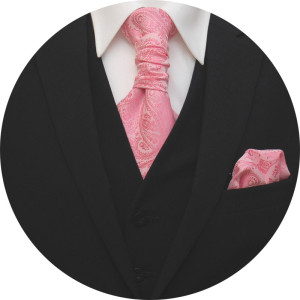 Slipskungen Kravattset Paisley Rosa