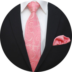 Slipskungen Slipsset Paisley Rosa