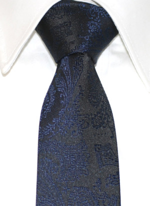 Slipskungen Slips 60 mm Paisley Marin