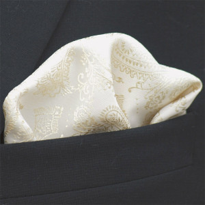 Slipskungen Bröstnäsduk Paisley Ivory