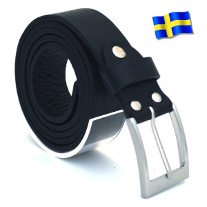 Slipskungen Läderbälte Bull svart 30mm 802