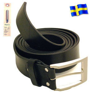 Slipskungen Läderbälte svart XL882