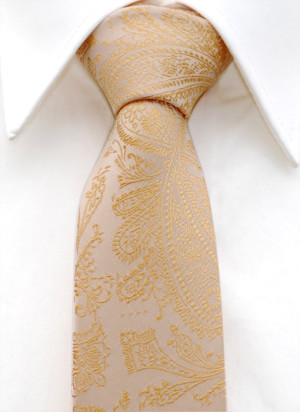 Slipskungen Slips 60 mm Paisley Guld