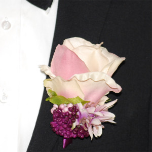 Slipskungen Corsage Ros Rosa/Lila