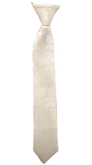 Slipskungen Barnslips Paisley Ivory