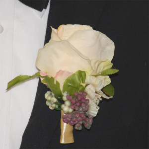 Slipskungen Corsage Ros Vit/Persika