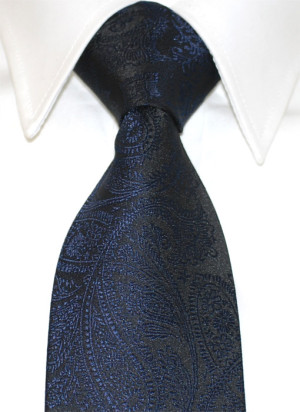 Slipskungen Slips 85 mm Paisley Marin