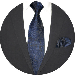 Slipskungen Slipsset Paisley Marin