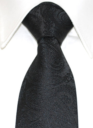 Slipskungen Slips 85 mm Paisley Svart