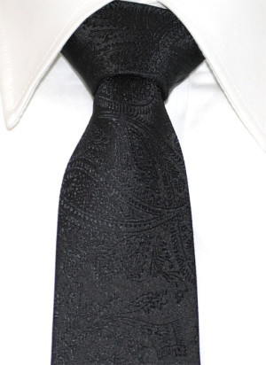 Slipskungen Slips 60 mm Paisley Svart