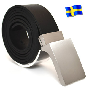 Slipskungen Läderbälte Bull svart 35mm 851-SP40