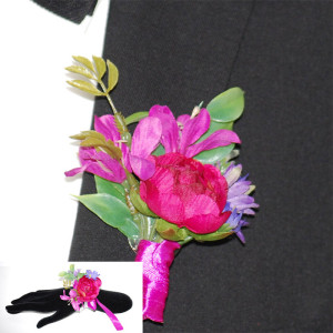 Slipskungen Corsage Pion Liten Rosa Par