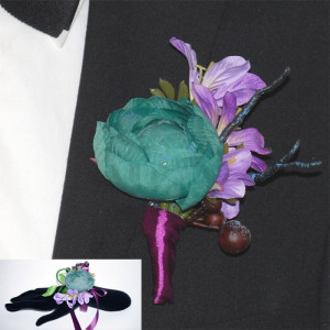 Slipskungen Corsage Pion Turkos Par